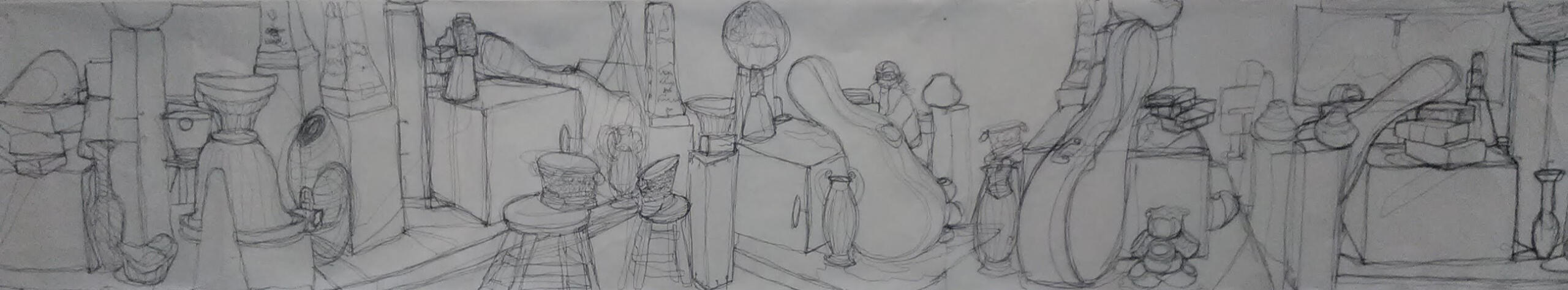 Scroll Continuous Ink Line, Drawing 2, Spring 2022