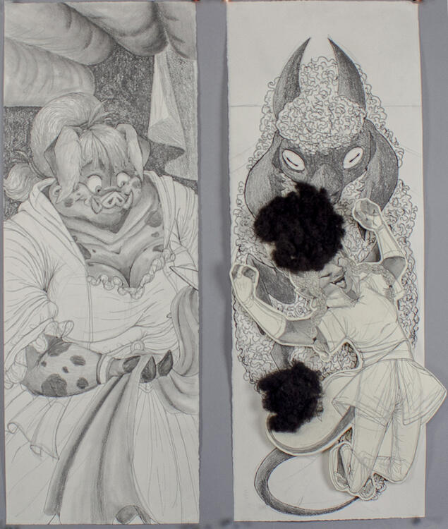 Contrasting Pairs, Drawing Experimentation, Spring 2024